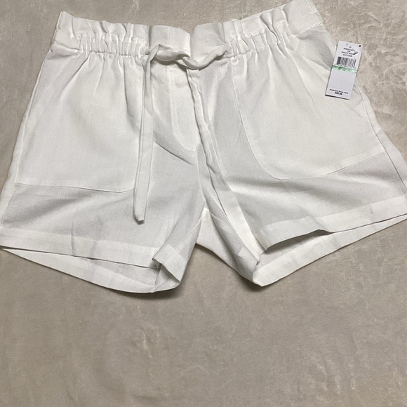 Fever Pants - Women's White Drawstring  Linen Shorts